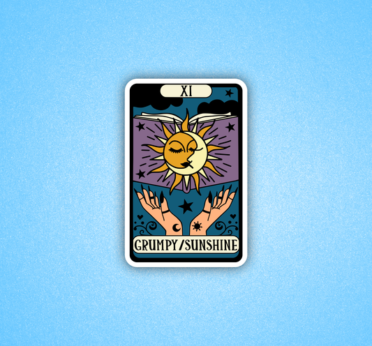 Grumpy sunshine tarot sticker