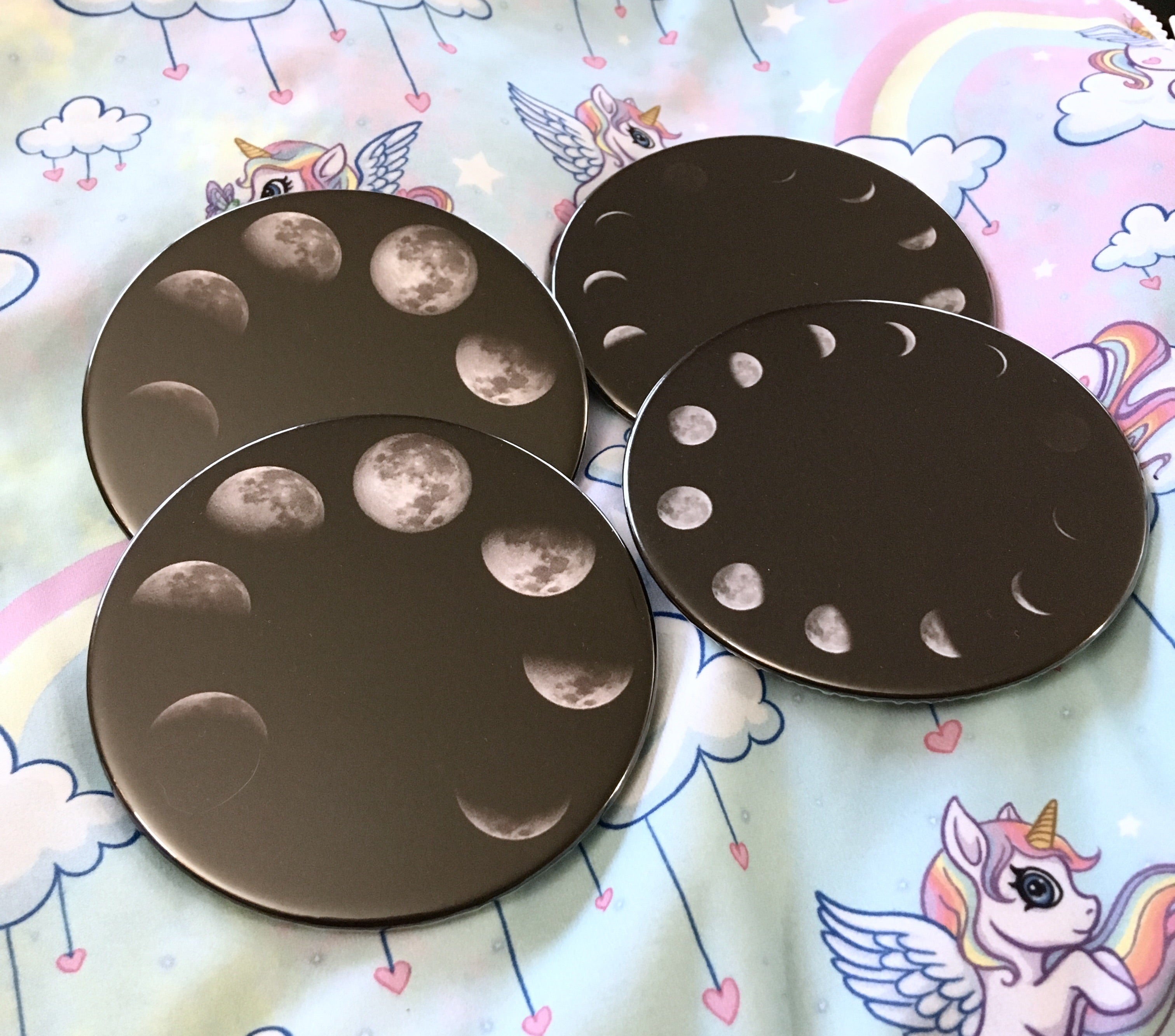 Moon phases coaster set Moon drink coasters Radical Buttons